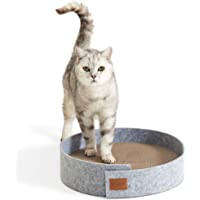 PiuPet® - Tabla rascador con hierba para gatos- 38 cm de diámetro- elegante cama rascador para gatos con borde de…